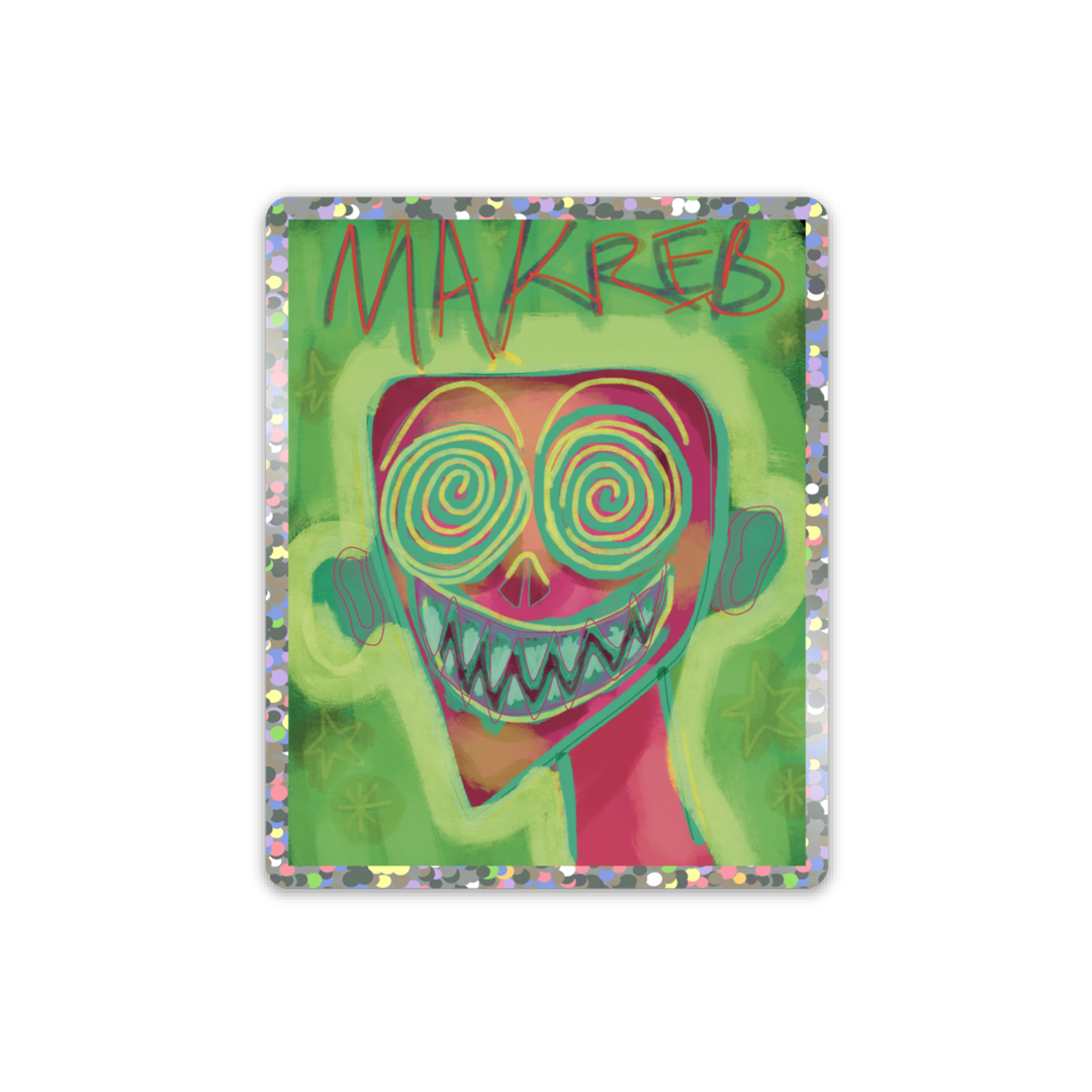 3" Makreb Original Creature Glitter Sticker
