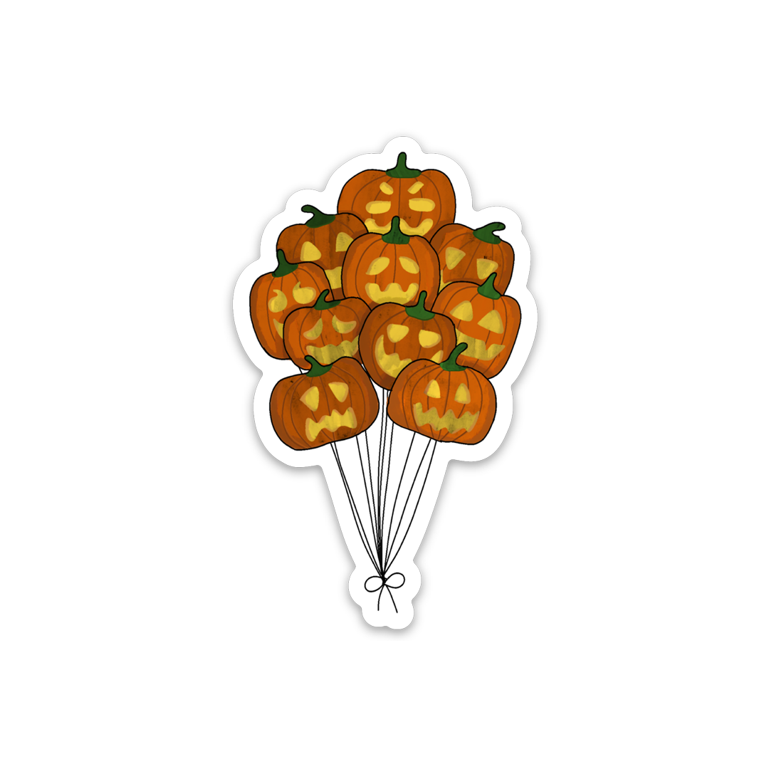 3" Jack O' Lantern Balloon Bundle Matte Vinyl Sticker