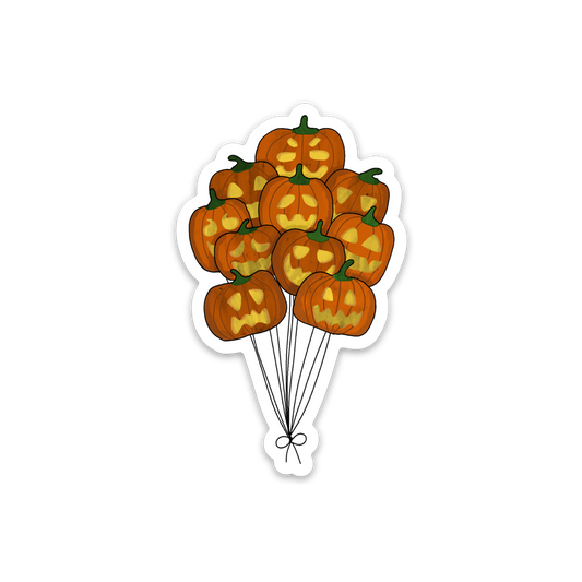3" Jack O' Lantern Balloon Bundle Matte Vinyl Sticker